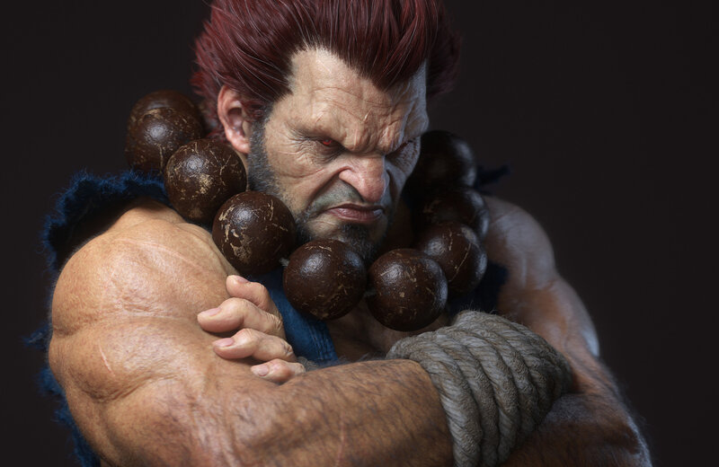 Muscular Man with Red Hair — Brown, Intense, 3d Render