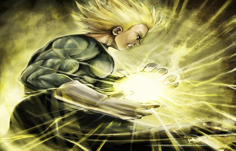 Muscular Man with Spiky Hair — Yellow