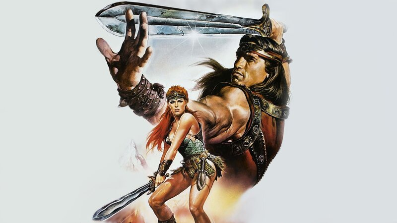 Muscular Man with Sword — Brown, Dramatic, Illustration