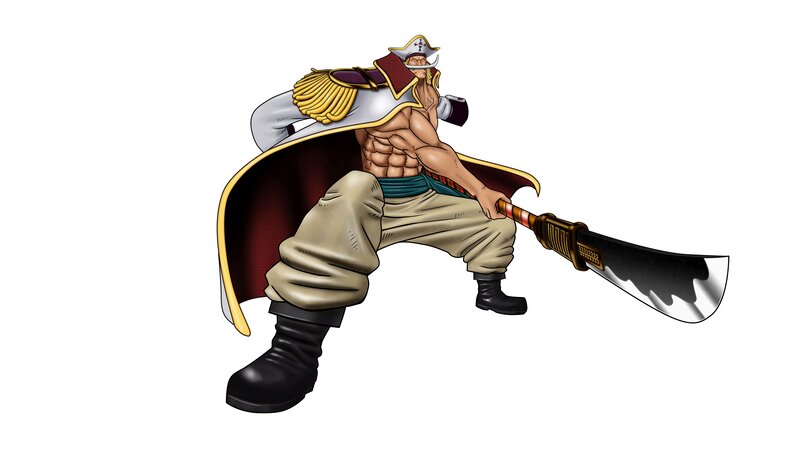 Muscular Man with Sword — White