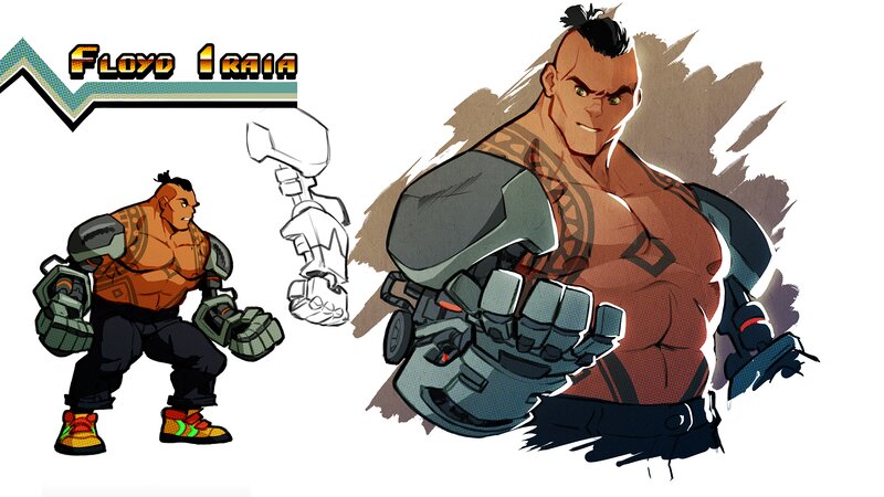 Muscular Man with Tattoos — Brown, Dramatic