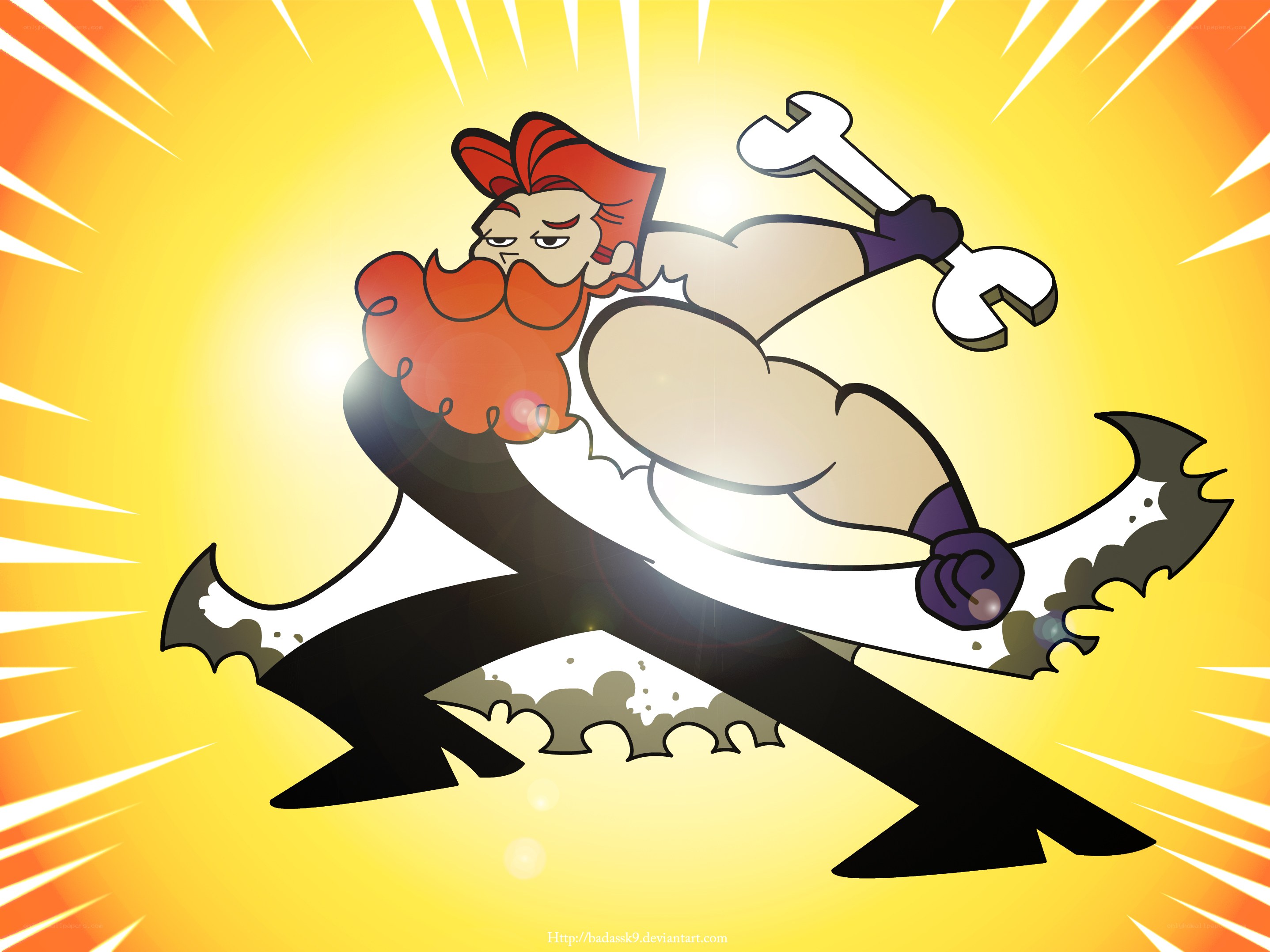 muscular man with wrench