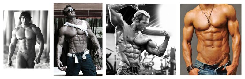 Muscular Men Posing — Black