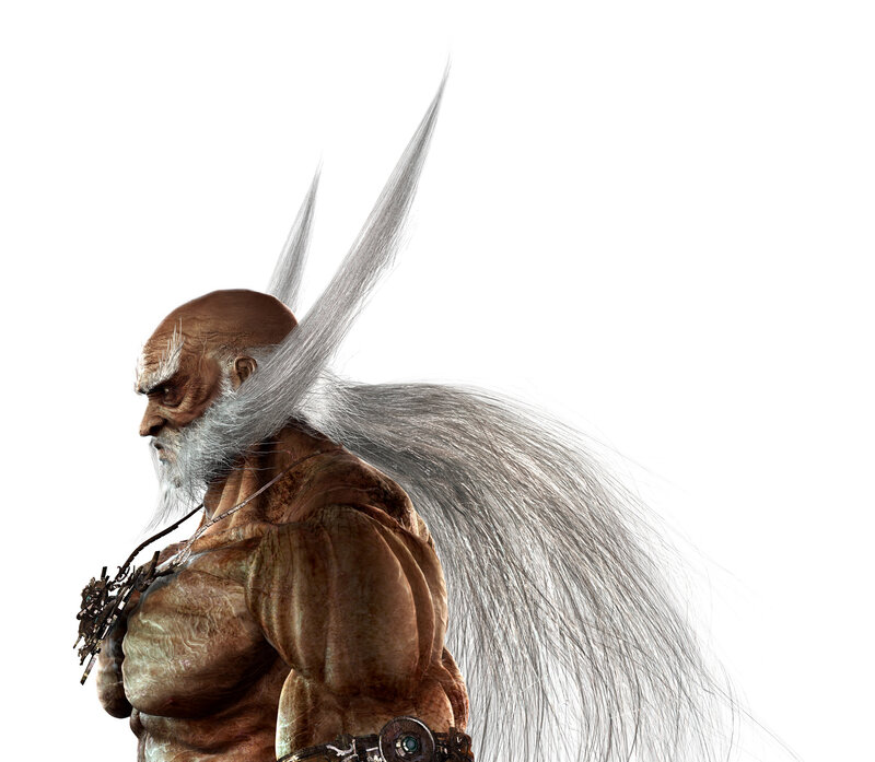 Muscular Old Man with Long Hair