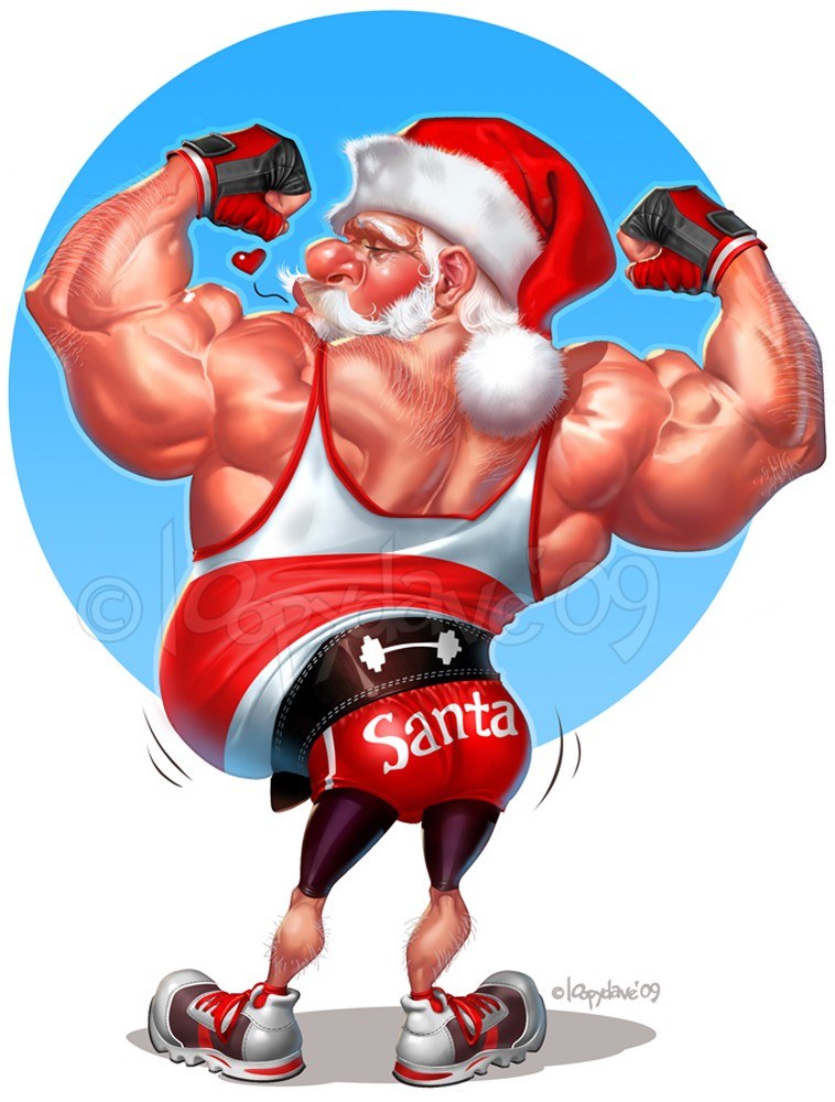 muscular santa claus