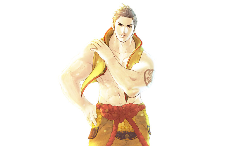 muscular warrior character