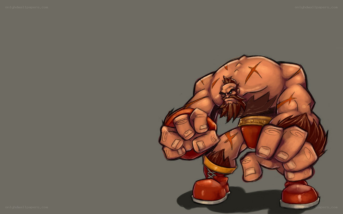 muscular warrior character