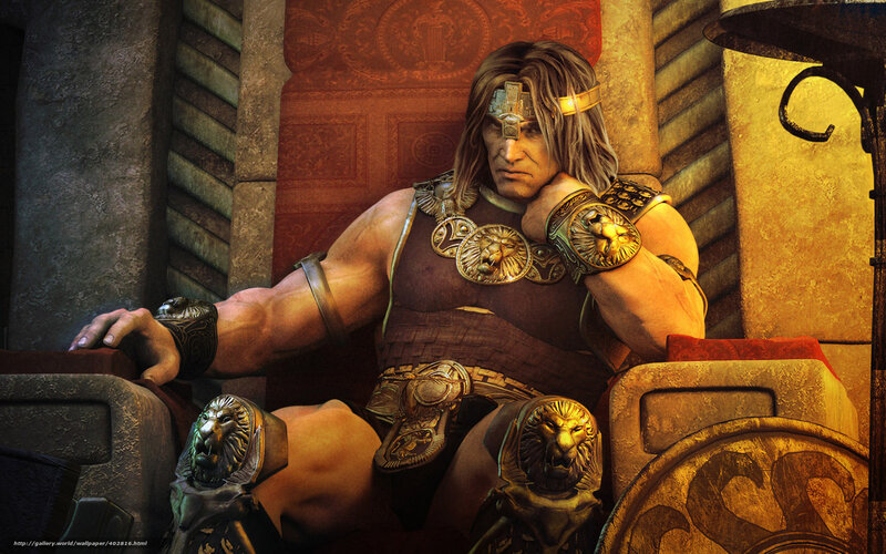 Muscular Warrior Sitting