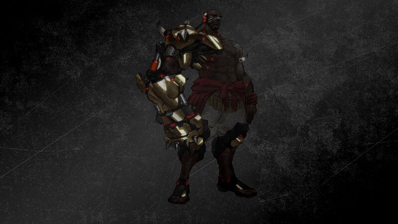Muscular Warrior with Armor — Black, Dramatic