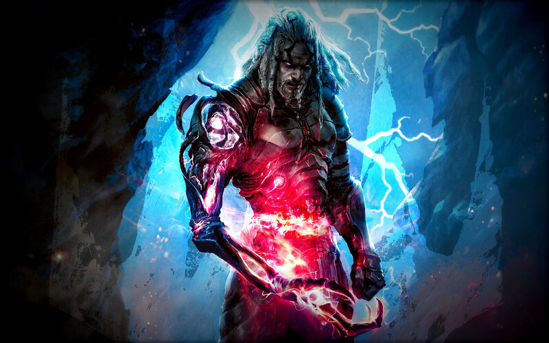 Muscular Warrior with Glowing Chest
