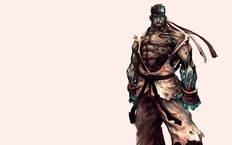 Muscular Warrior with Glowing Eyes — Brown