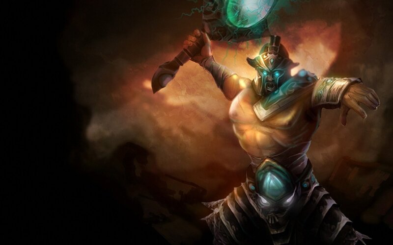 Muscular Warrior with Hammer — Brown, Dramatic, Digital Art