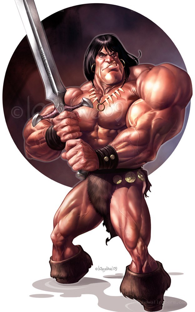 muscular warrior with sword