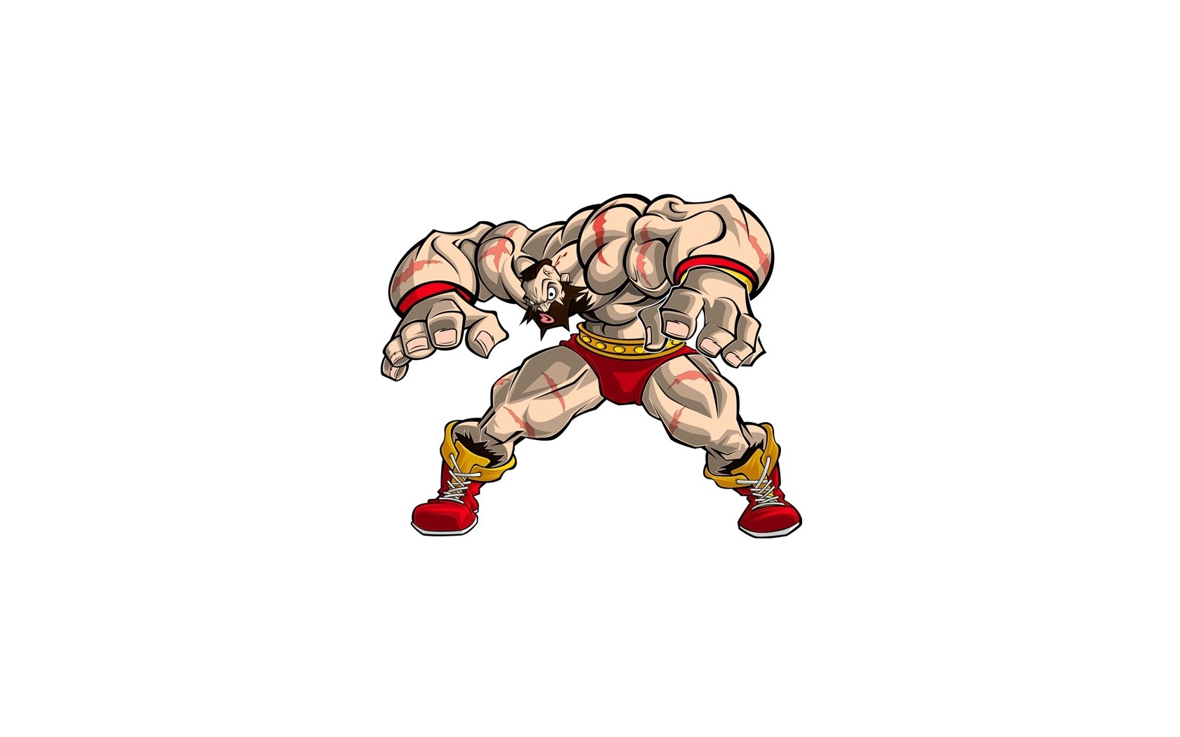 muscular wrestler character