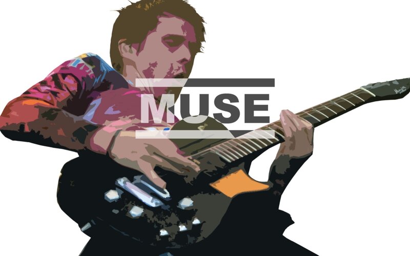 Muse band guitarist illustration