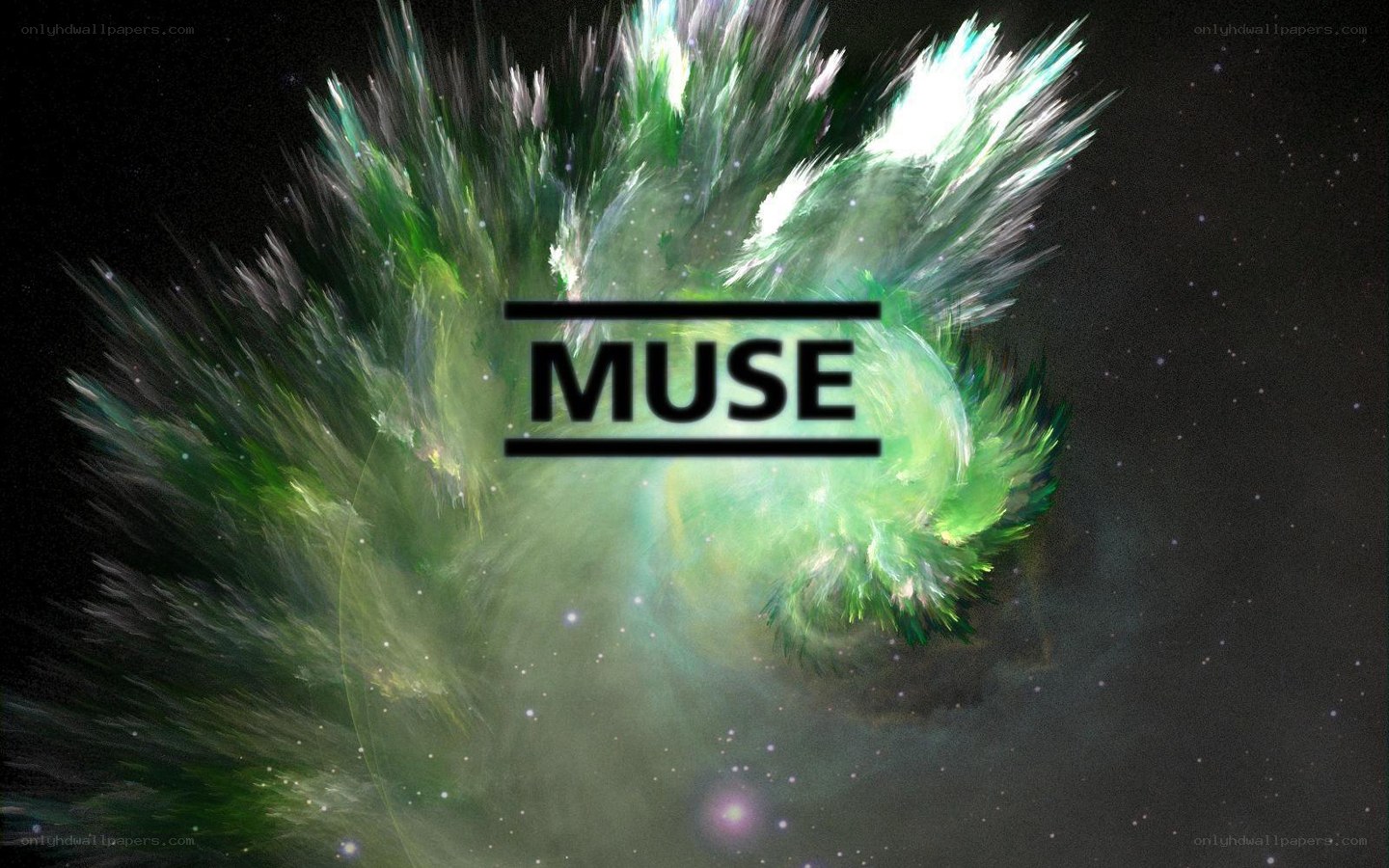 Muse band logo on nebula