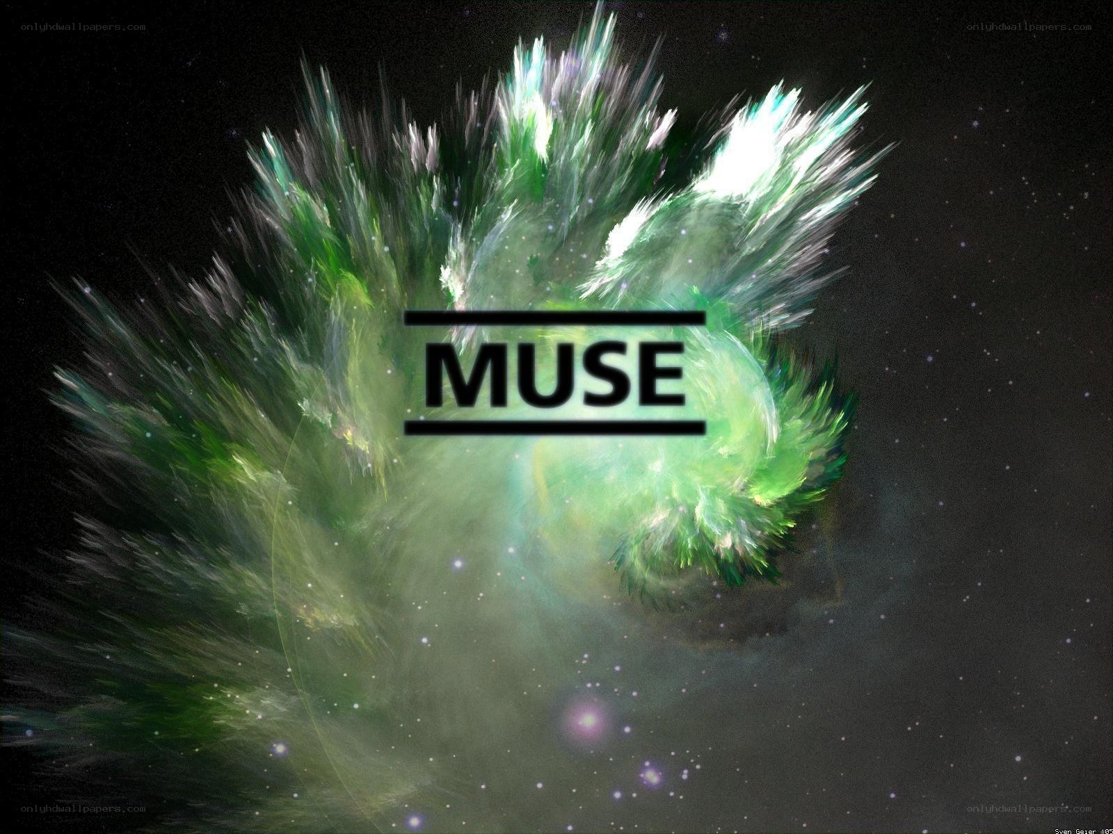 Muse band logo on nebula