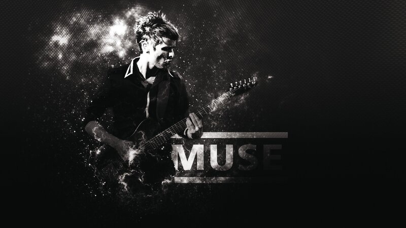 Muse band member playing guitar