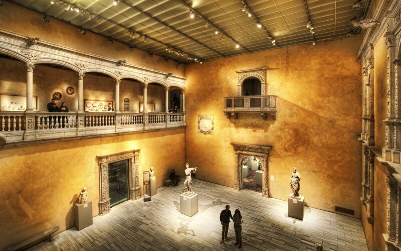 Museum Gallery with Statues