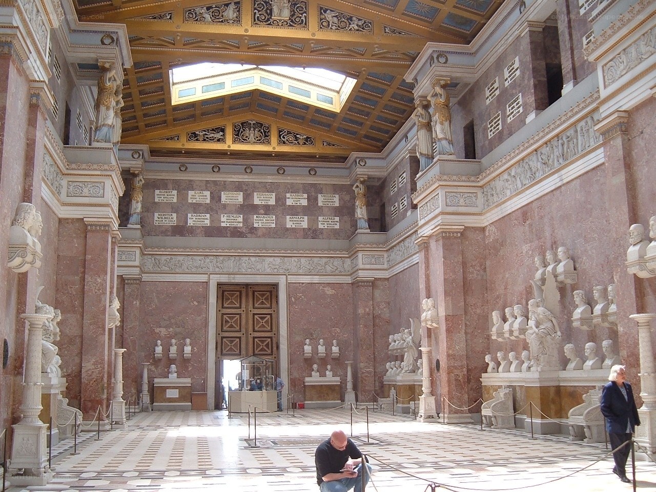 Museum hall with sculptures