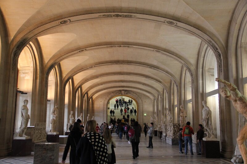 Museum hallway with statues