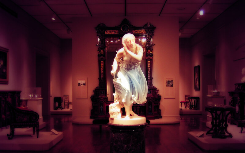 Museum sculpture display