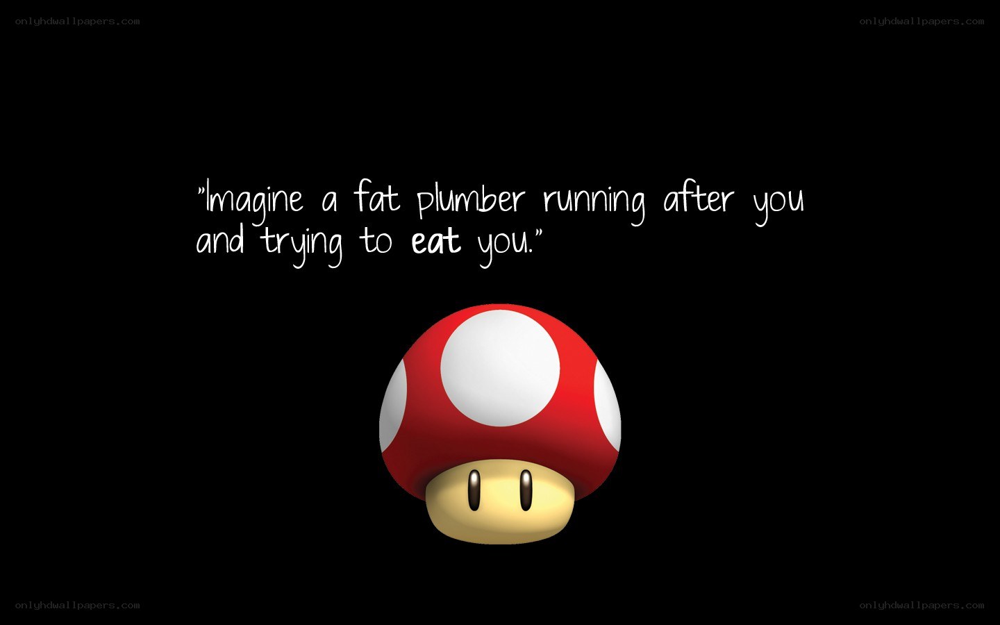 mushroom character with quote