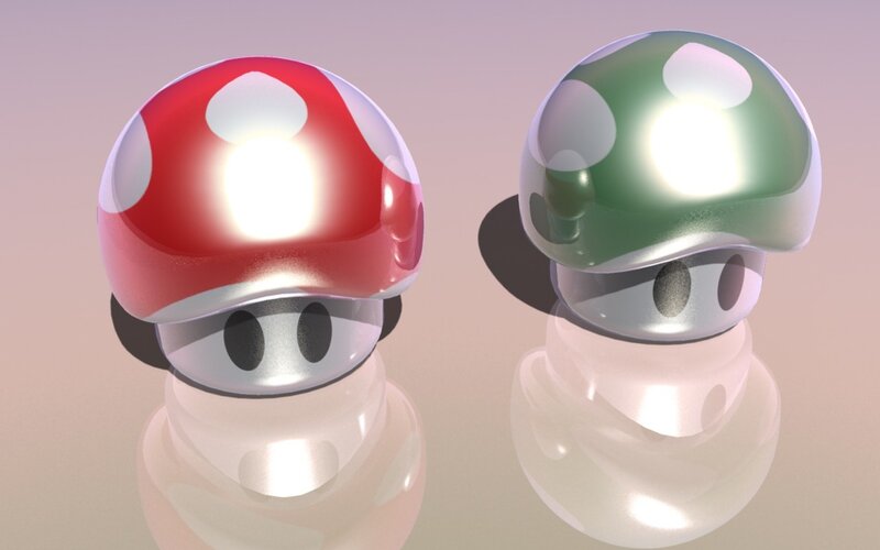 Mushroom characters in 3D