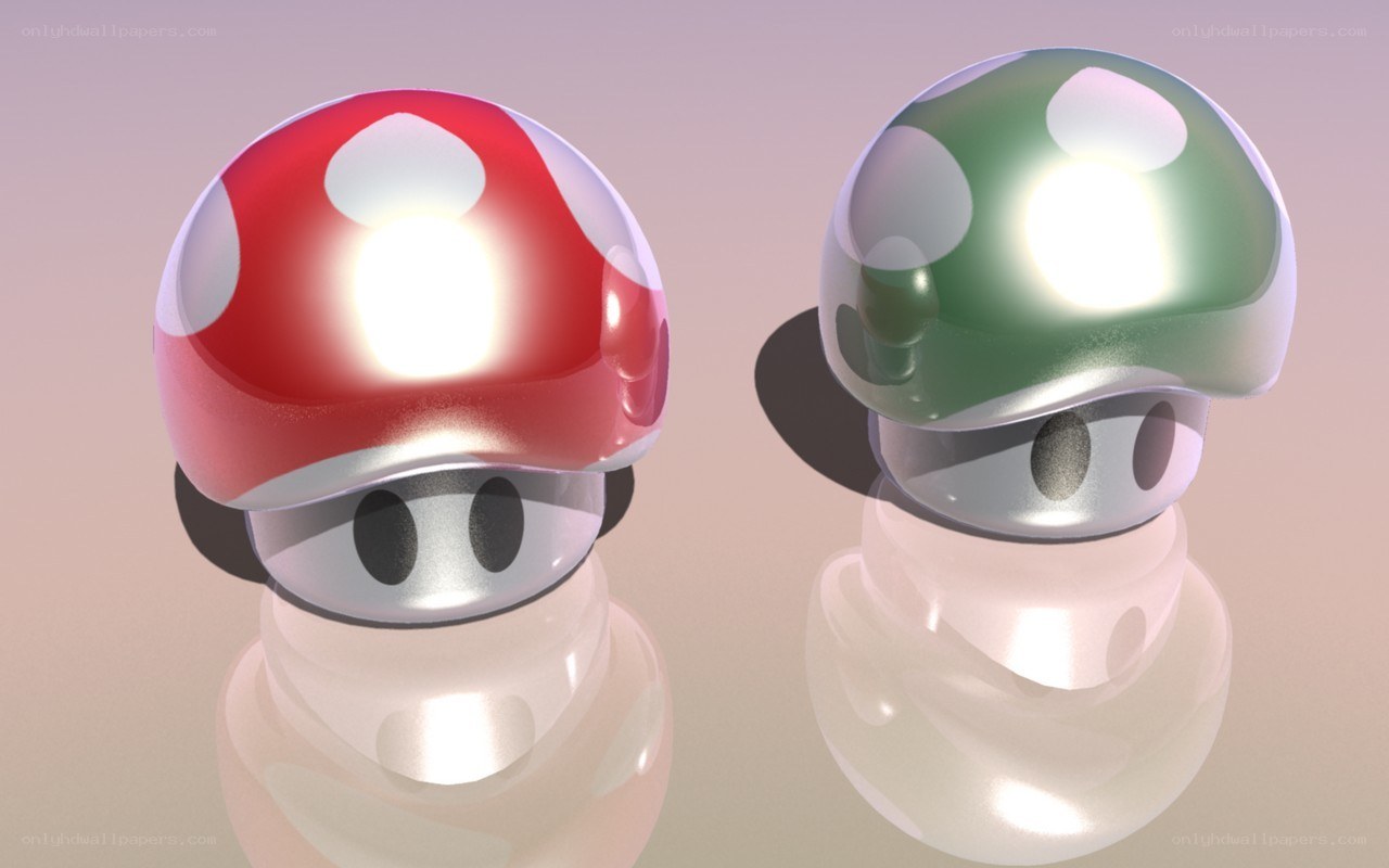 Mushroom characters in 3D