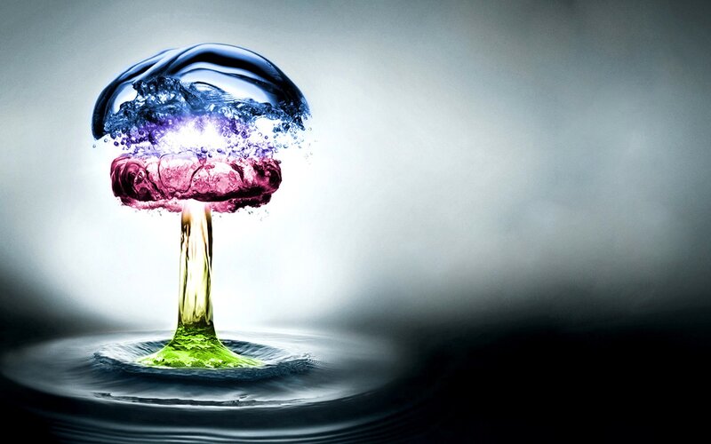 Mushroom Cloud Explosion — Blue