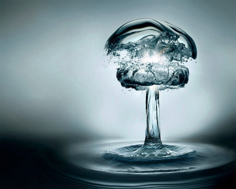 Mushroom Cloud of Water — Blue