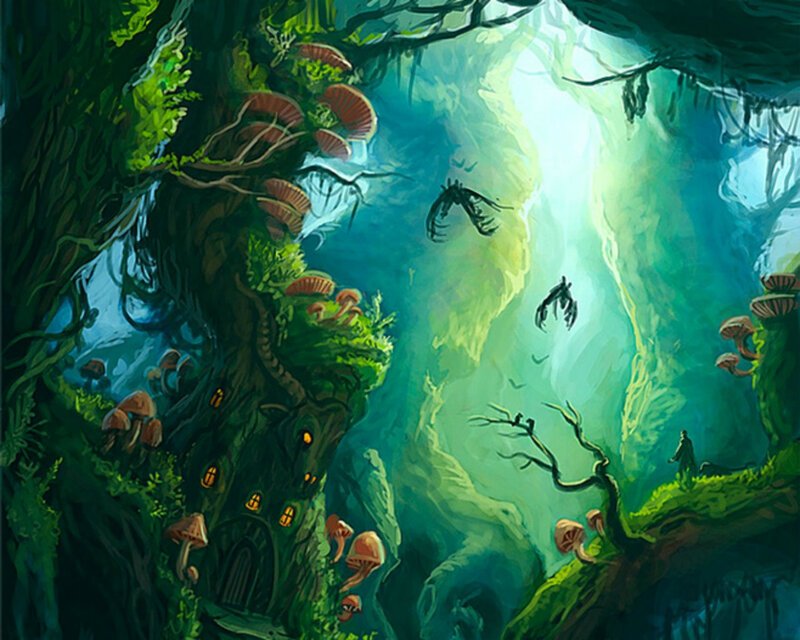 Mushroom-covered Tree