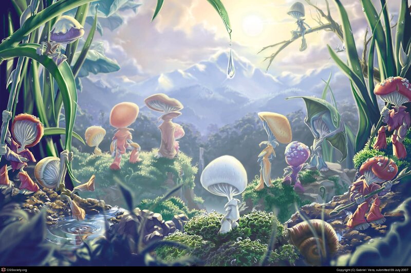 Mushroom Creatures in Forest