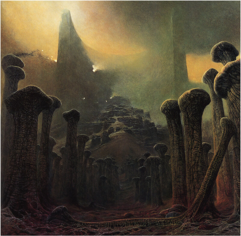Mushroom forest landscape