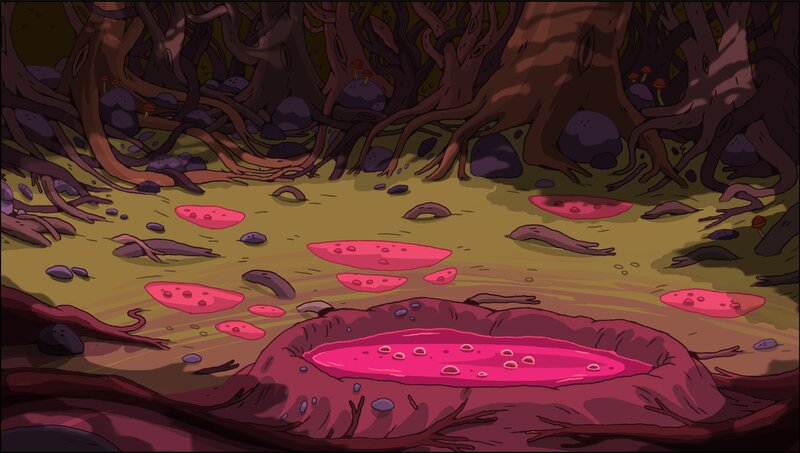 mushroom forest scene