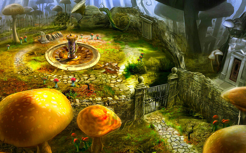 Mushroom Garden with Fountain