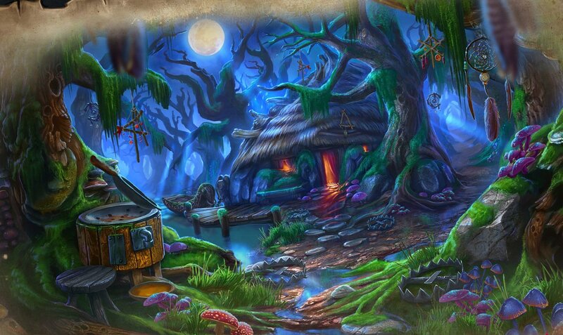 Mushroom House in Forest — Green, Mysterious