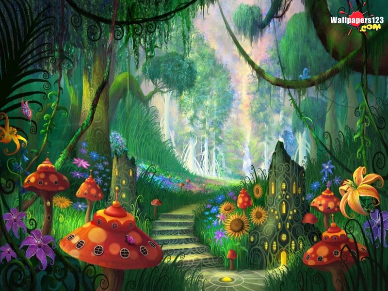 Mushroom Houses in Forest — Green