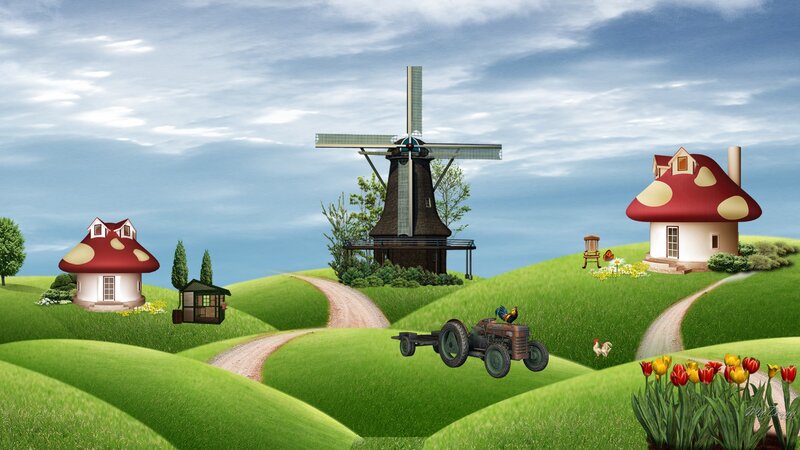 Mushroom Houses Landscape