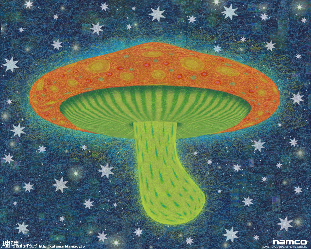 Mushroom in a starry sky