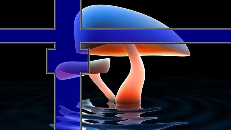 Mushroom in Water — Blue