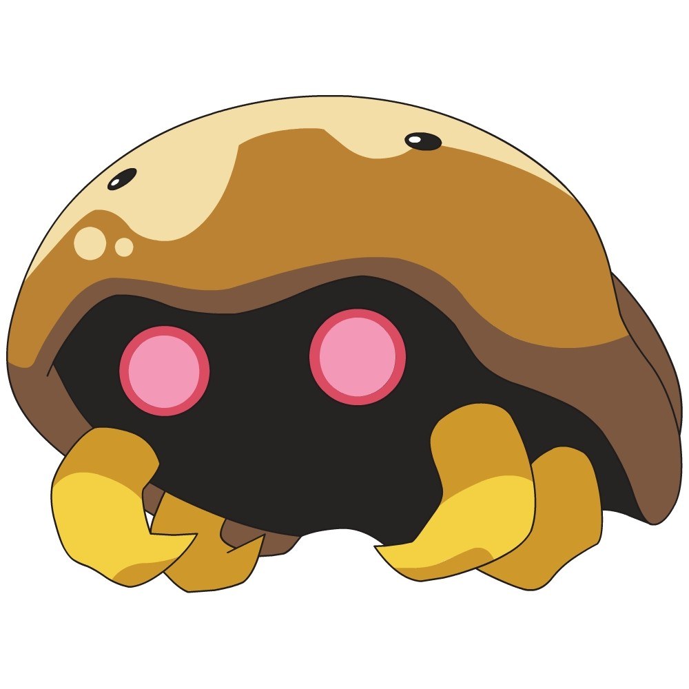 Mushroom-like creature with pink eyes