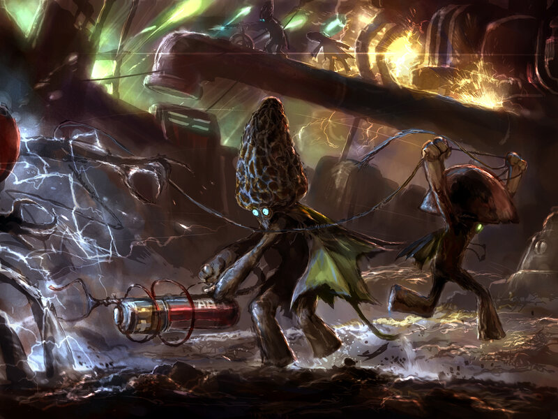 Mushroom-like Creatures — Brown