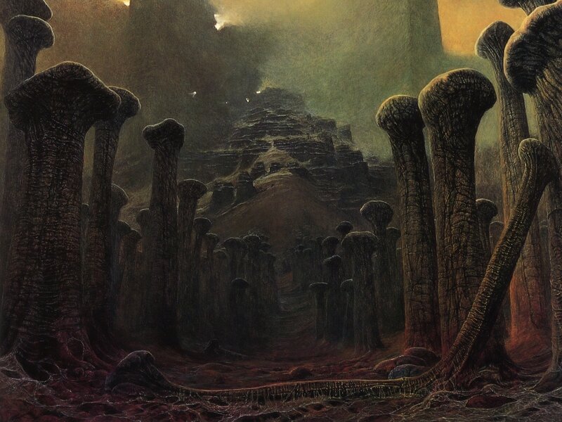 Mushroom-like Pillars — Brown
