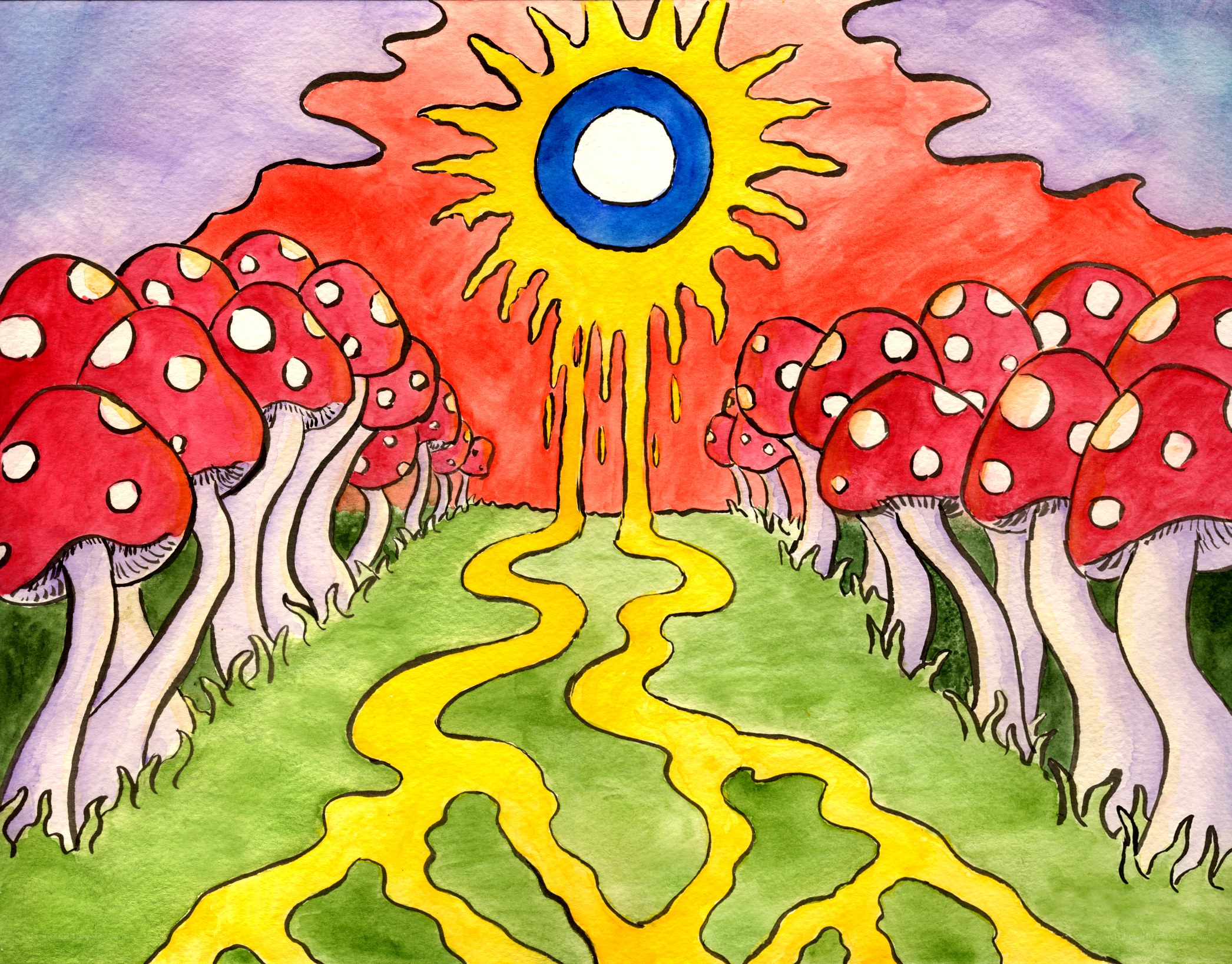 Mushroom path to the sun