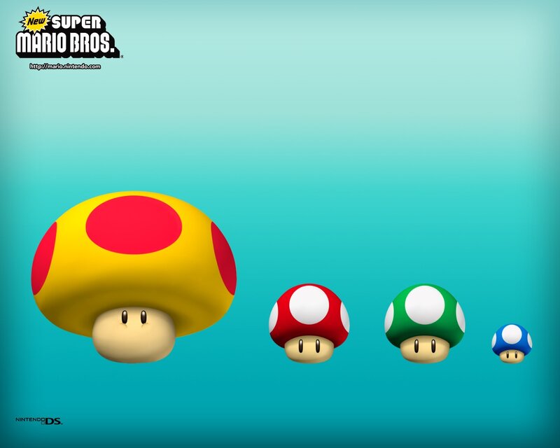 Mushroom power-ups from New Super Mario Bros.