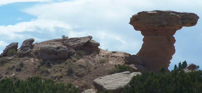 Mushroom rock formation