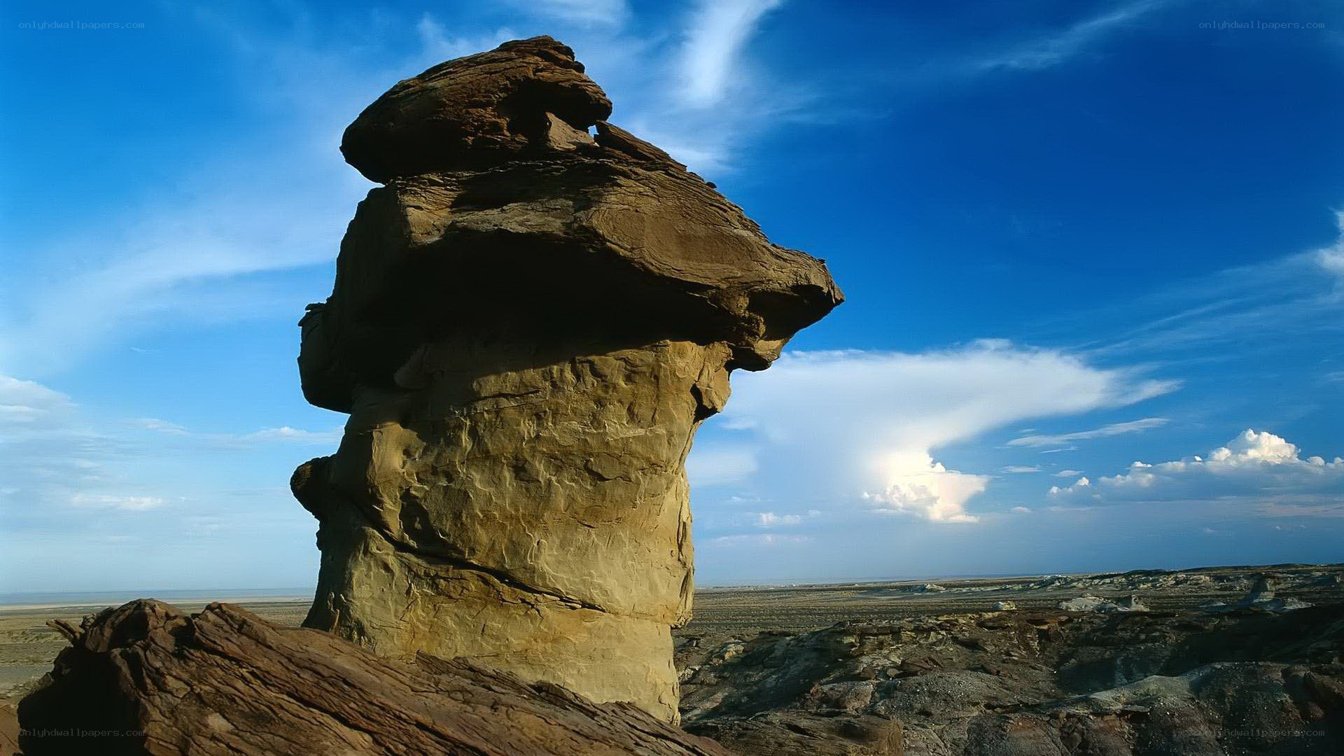 Mushroom rock formation