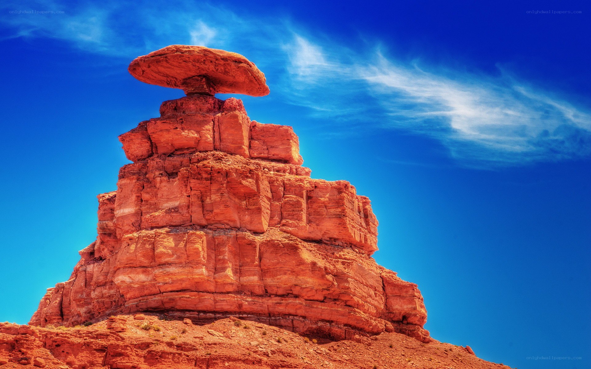 Mushroom rock formation