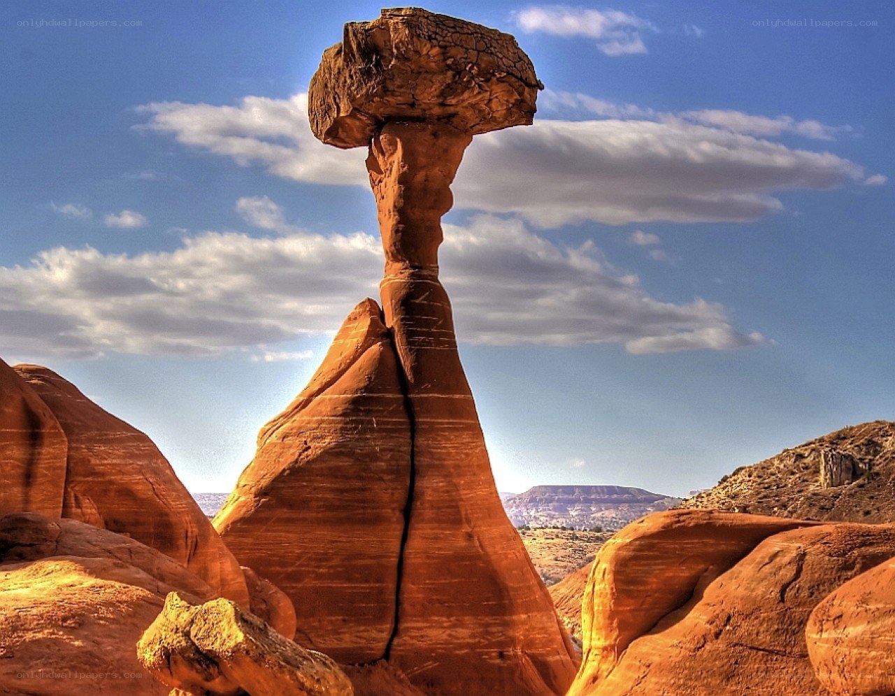 Mushroom rock formation